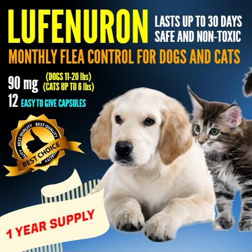 Lufenuron, 1 year supply For Cats & Dogs Animal Lovers House LLC